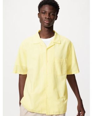 Uniqlo Cotton Linen Blend Shirt - Yellow