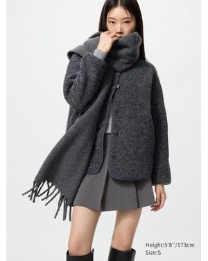 Uniqlo Pile Lined Fleece Relaxed Cardigan - Black