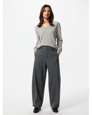 Uniqlo Jersey Velours Hose (Barrel Leg, Kurz) - Grau