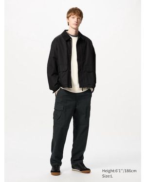 Uniqlo Cotone Pantaloni Cargo Coulisse Alla Caviglia - Nero