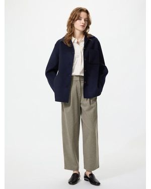 Uniqlo Brushed Jersey Barrel Leg Trousers - Blue