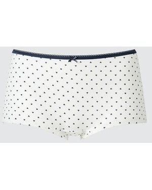 Uniqlo Boy Short Briefs (Hearts) - White