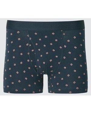 Uniqlo Cotton Boxer Briefs (Printed) - Blue