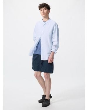 Uniqlo Linen Blend Easy Shorts - Blue