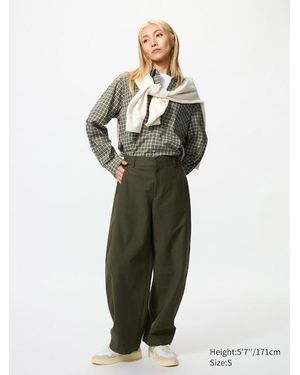 Uniqlo Jersey Barrel Leg Trousers - Green