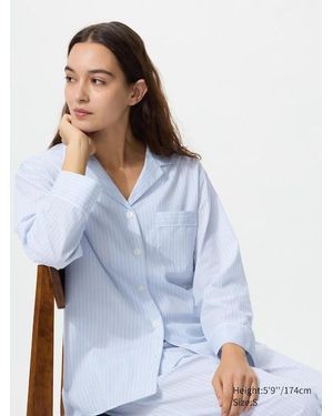 Uniqlo Cotton Pyjamas (Long Sleeve) - Blue