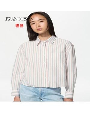 Uniqlo Oxford Boxy Shirt (Striped) - White