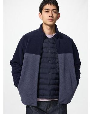 Uniqlo Fleece Full-Zip Jacket (Colour Block) - Blue