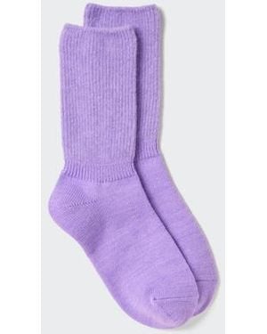 Uniqlo Heattech Calcetines Térmicos Punto Suave Soufflé - Morado