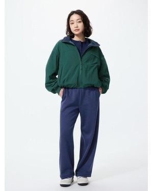 Uniqlo Pantalón Cálido Forrado Ancho (Corto) - Verde
