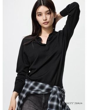 Uniqlo Polo 100% Laine Mérinos - Noir