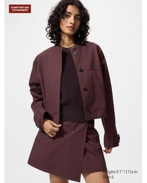 Uniqlo Cotton Short Jacket - Purple
