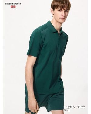 Uniqlo Dry-Ex Half-Zip Polo Shirt - Green