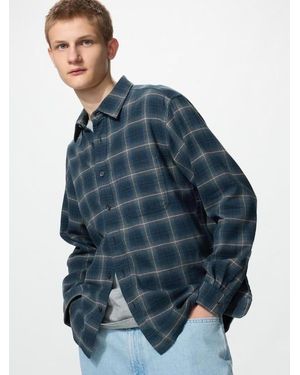 Uniqlo Flannel Shirt (Regular Collar, Checked) - Blue