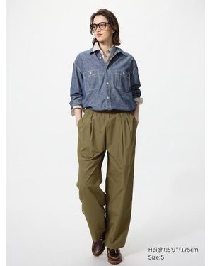 Uniqlo Cotton Volume Easy Trousers (Longer) - Blue
