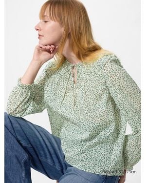 Uniqlo Light Cottton Shirring Blouse - Green
