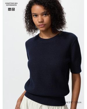 Uniqlo Cotton Crew Neck Jumper (Short Sleeve) - Blue