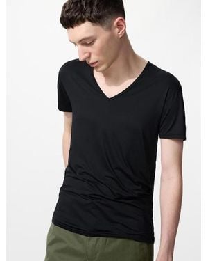 Uniqlo Airism V Neck T-Shirt - Black