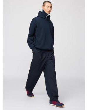 Uniqlo Pleated Wide Tapered Trousers - Blue