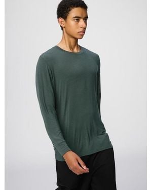 Uniqlo Heattech Extra Warm Cashmere Blend Crew Neck T-Shirt (Long Sleeve) - Green
