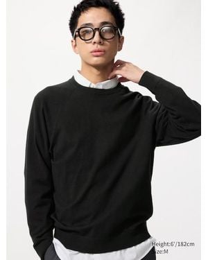 Uniqlo Washable Cotton Crew Neck Jumper - Black