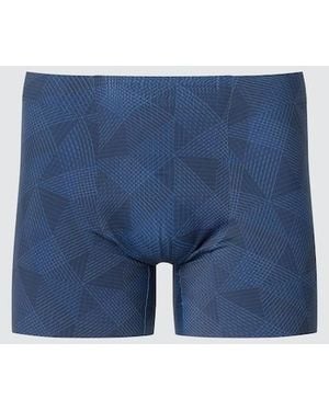 Uniqlo Airism Seamless Boxer Briefs (Printed) - Blue