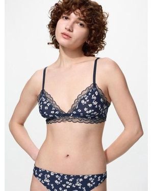 Uniqlo Sujetador Sin Aros Encaje - Azul