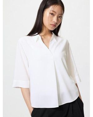 Uniqlo Rayon Skipper Collar Blouse (3/4 Sleeve) - White
