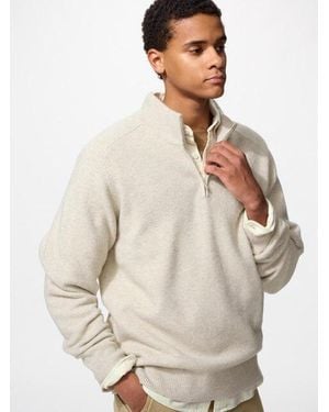 Uniqlo Soufflé Yarn Half-Zip Jumper - Natural