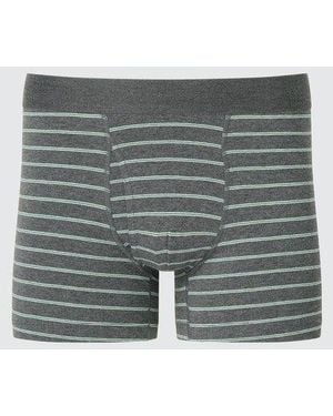 Uniqlo Cotton Boxer Briefs (Striped) - Grey