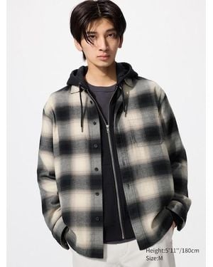Uniqlo Camisa Franela Cuadros - Gris