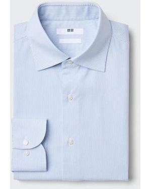 Uniqlo Super Non-Iron Slim Fit Shirt (Spread Collar, Stripe) - Blue