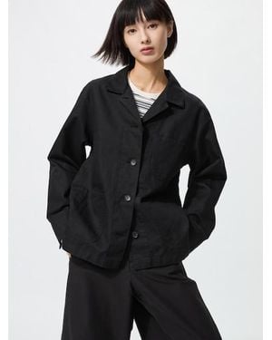 Uniqlo Linen Blend Coverall - Black