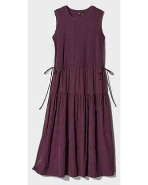 Uniqlo Combination Tiered Dress (Sleeveless) - Purple