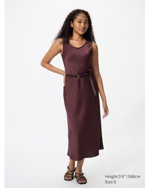 Uniqlo Satin Dress (Sleeveless) - Red