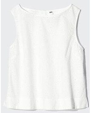 Uniqlo Blusa Bordados - Blanco