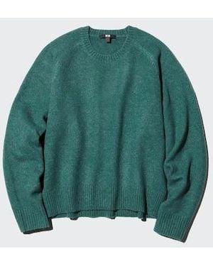 Uniqlo Soufflé Yarn Crew Neck Jumper - Green
