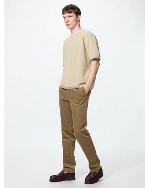 Uniqlo Smart 2-Way Stretch Trousers (Corduroy, Longer) - White