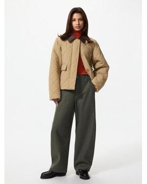 Uniqlo Jersey Velours Hose (Barrel Leg, Kurz) - Natur