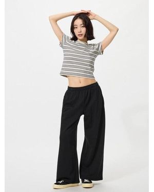 Uniqlo Sweat Wide Trousers (Shorter) - Black