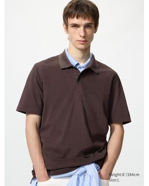 Uniqlo Airism Cotton Piqué Polo Shirt - Brown