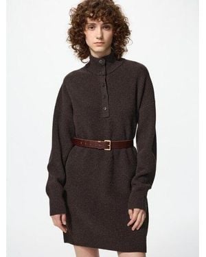 Uniqlo 100 Lammwolle Minikleid - Schwarz