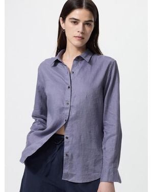 Uniqlo 100% Premium Linen Shirt - Blue
