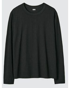 Uniqlo 100% Supima Cotton T-Shirt (Long Sleeve) - Black