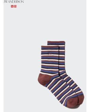 Uniqlo Heattech Calcetines Cortos Térmicos Rayas - Blanco