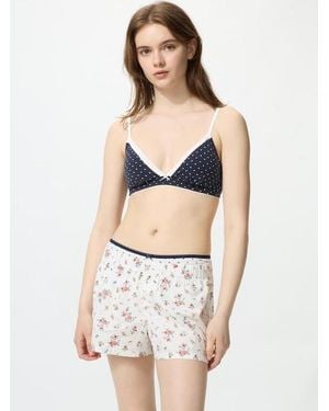 Uniqlo Cotton Boxer Easy Shorts (Printed) - White