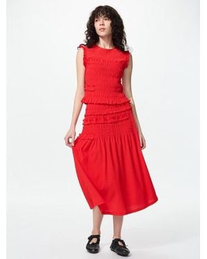 Uniqlo Shirring Skirt - Red