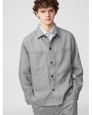 Uniqlo 100% Premium Linen Shirt Jacket - Grey