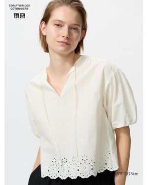 Uniqlo Embroidered Blouse - White
