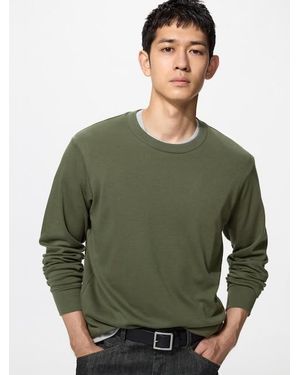 Uniqlo Soft Brushed Crew Neck T-Shirt (Long Sleeve) - Green